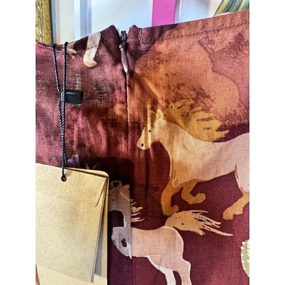 Modcloth Princess Highway Horse Print Midi Dress NEW Western Boho Size 8 - Picture 11 of 13